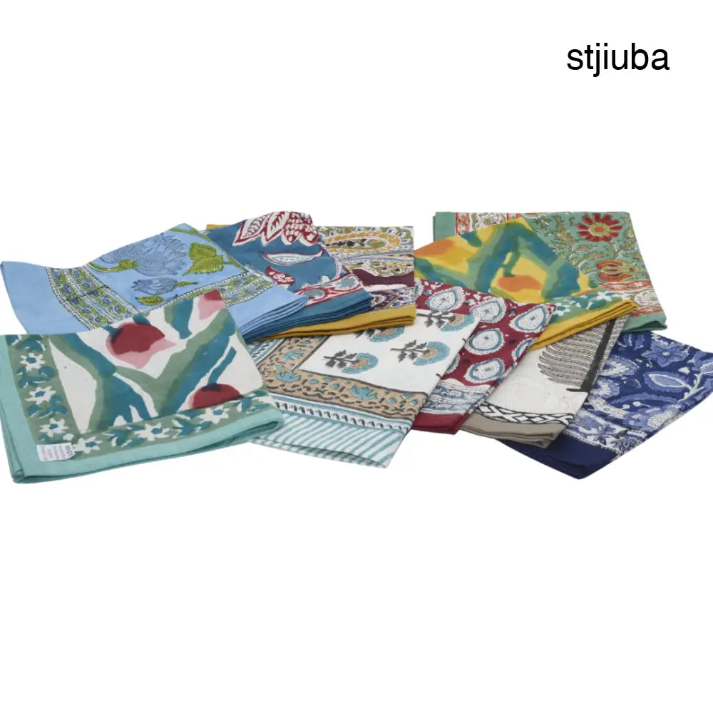 Block Hand Printed Napkins - Living