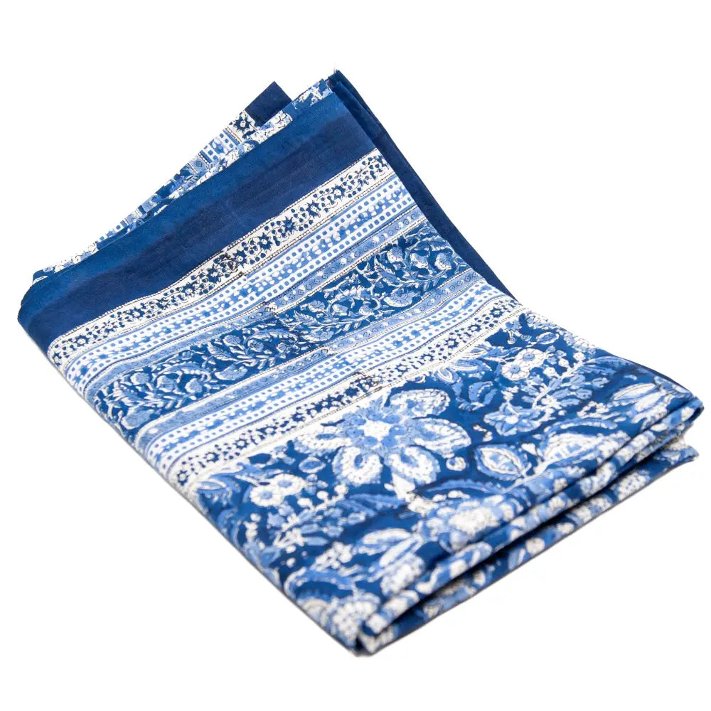 Block Hand Printed Napkins - Sapphire Blooms - Living
