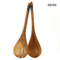 Brown Beaded Rosewood Salad Tongs - Brown - Living