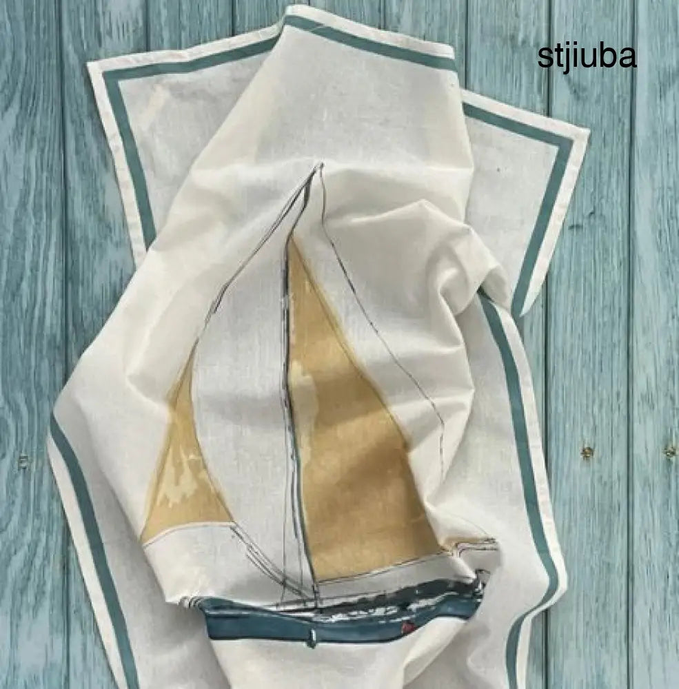 Sailboat Flour Sack Kitchen Towel Set of 2 - Living