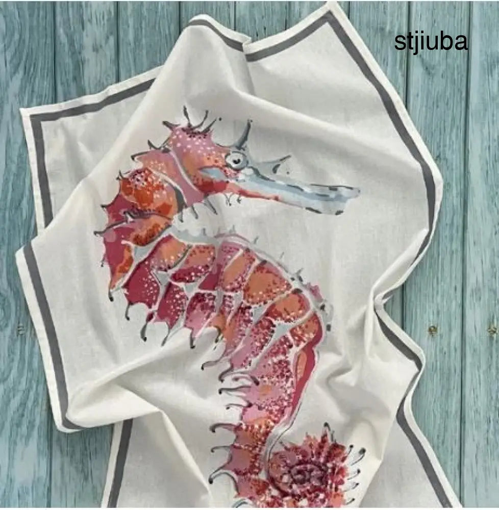 Seahorse Flour Sack Kitchen Towel Set of 2 - Living