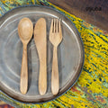 Teak Fork Knife and Spoon Set - Living