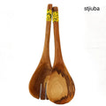 Yellow Beaded Rosewood Salad Tongs - Yellow - Living